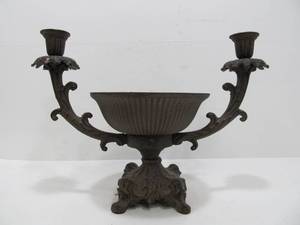 lot 111 image: Cast Iron Candle Stand wCenter Bowl
