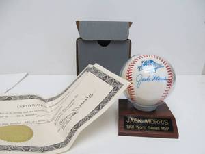lot 129 image: Authentic JACK MORRIS Autographed Baseball from 1991 World Series