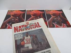 lot 137 image: 3 First Issue #1 Michael Jordan Cover - Beckett Basketball Card Magazine - MarchApril 1990