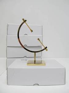 lot 142 image: Lot of 5 Brand New Brass Baseball Display Holders