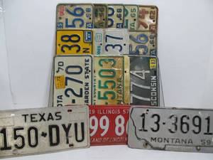 lot 152 image: Great Lot of Vintage License Plates