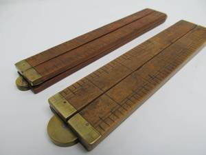 lot 172 image: 2 Antique Boxwood & Brass Folding Rulers
