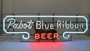 lot 217 image: Awesome Vintage Working PABST Blue Ribbon Neon Beer Sign
