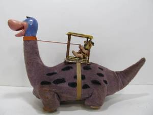 lot 269 image: Large Vintage Marx Battery Operated Fred Riding Dino Flintstones Toy