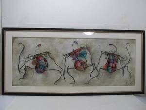 lot 279 image: Original Minnesota Artist Eric Waugh OPTI ST#1 Abstract Jazz Art Signed