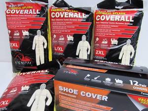 lot 284 image: Brand New Chemical Splash Proof Coveralls & Shoe Covers