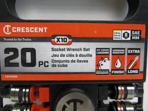 lot 291 image: Brand New 20-Piece Crescent Socket & Wrench Set w