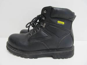 lot 292 image: Like-New STANLEY Steel Toe Work Boots - Black - Mens Size 9.5