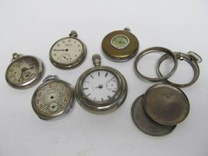 lot 306 image: Lot of Vintage & Antique Pocket Watches Parts etc
