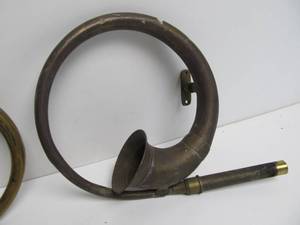 lot 308 image: Group of Old Vintage Brass Horns