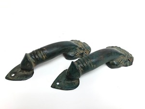 lot 356 image: Vintage Bronze Phallic Door Pulls 