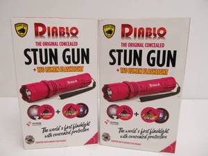 lot 299 image: 2 Brand New GUARD DOG Diablo Self-Defense Combination Stun Gun & Flashlight Sets