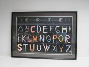 lot 173 image: Large Framed Vintage ERTE Exhibition Poster