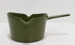 lot 359 image: Copco Denmark Michael Lax Design Enamel Cast Iron Double Spout Sauce  Butter Pot