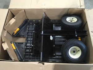 lot 5 image: Cub Cadet Original Equipment 2-Wheel Hauler for Lawn Tractors and Zero-Turn Mowers Customer Returns See Terms on Auction