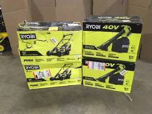 lot 7 image: Lot of Ryobi Lawn Care Powered Items various conditions open box Customer Returns See Terms on Auction