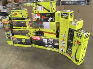 lot 8 image: Lot of Assorted Ryobi Lawn Care Items various models and conditions Customer Returns See Terms on Auction