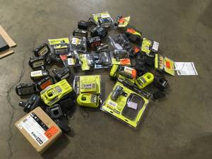 lot 9 image: Lot of Ryobi Batteries and Chargers various conditions Customer Returns See Terms on Auction