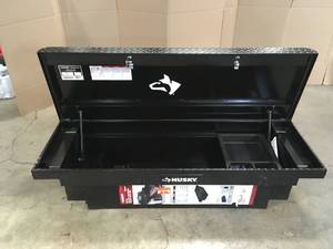 lot 31 image: Husky 61.86 in. Matte Black Aluminum Low Profile Mid-Size Crossbed Truck Tool Box Customer Returns See Terms on Auction