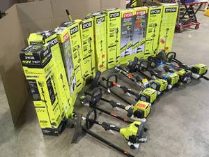 Pallet of assorted Ryobi String Trimmers Various models and  conditions See Terms on Auction
