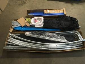 Merax 14 ft. Round Trampoline with Safety Enclosure Net Basketball Hoop and Ladder May Contain Mi8ssing Pieces Customer Returns See Terms on Auction