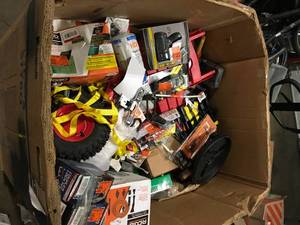 Gaylord of Assorted Tools Hardware and misc  Various types models Conditions Customer Returns See Terms on Auction