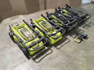 Lot of Assorted Ryobi Lawn Mowers various models and conditions Customer Returns See Terms on Auction