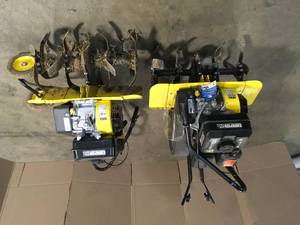 Lot of 2 Champion Power Equipment 19 in. 212cc 4-Stroke Gas Garden Counter Rotating Rear Tine Tiller with Self-Propelled Agricultural Tires For Parts Customer Returns See Terms on Auction
