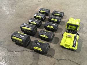 Lot of Ryobi Batteries and 2 Chargers used various models and conditions Customer Returns See Terms on Auction