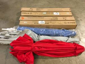 Lot of Assorted Patio Umbrellas various models, colors  and conditions Customer Returns See Terms on Auction