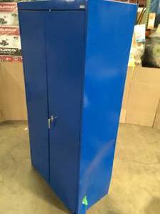 Sandusky Classic Series Steel Freestanding Garage Cabinet in Blue (36 in. W x 72 in. H x 18 in. D slight damage Customer Returns See Terms on Auction