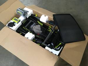 lot 36 image: RYOBI 40V Brushless 20 in. Cordless Walk Behind Self-Propelled Lawn Mower with 6.0 Ah Battery & Charger Cusstomer Returns See Terms on Auction