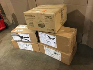 lot 39 image: Lot of Assorted Ceiling Fans- Lighting various models and conditions customer returns see pictures