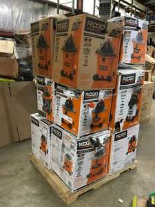 Pallet of Ridgid WetDry Dhop Vacs various models and conditions  Customer Returns See Terms on Auction