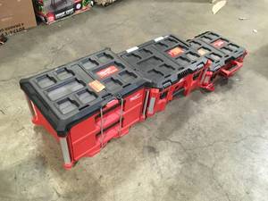 Lot of Milwaukee Packout Tool Boxes Customer Returns See Terms on Auction