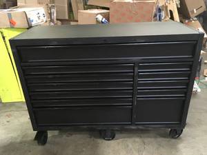 Husky 56 in. W x 22 in. D Heavy Duty 18-Drawer Combination Rolling Tool Chest and Top Tool Cabinet Set in Matte Black Customer Returns See Terms on Auction