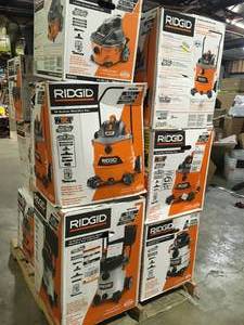 Pallet of Ridgid WetDry Shop Vacs various models and conditions Customer Returns See Terms on Auction