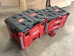 Lot of Assorted Milwaukee Packout Tool Boxes Customer Returns See Terms on Auction
