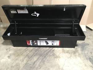 Husky 71.36 in. Matte Black Aluminum Full Size Crossbed Truck Tool Box Damaged Customer Returns See Terms on Auction
