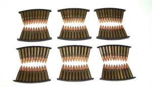 lot 6 image: 12 Stripper Clips for 7.62mm x 39mm Rifle With Ammo