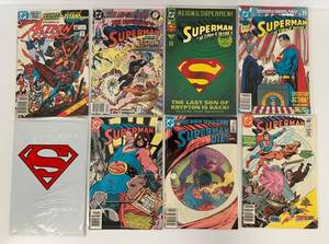 lot 1 image: Group Of Vintage Comic Books In Protective Sleeves Including  Action Comics Superman And More