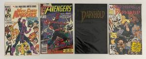lot 23 image: Group Of Vintage Comic Books In Protective Sleeves Including  The West Coast Avengers 75 Cent, DarkHawk And More