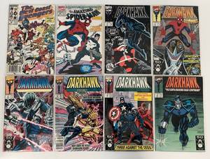 lot 25 image: Group Of Vintage Comic Books In Protective Sleeves Including  The West Coast Avengers 75 Cent, DarkHawk And More