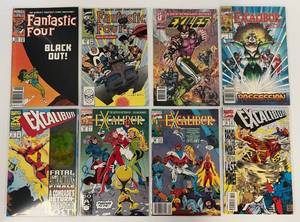 lot 51 image: Group Of Vintage Comic Books In Protective Sleeves Including Black Out Marvel 25TH Anniversary Fantastic FourBlack Out 75 Cent  And More