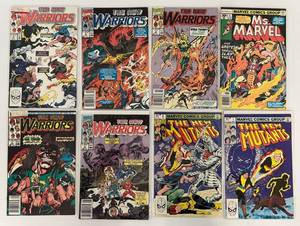 lot 94 image: Group Of Vintage Comic Books In Protective Sleeves Including 30 Cent Ms. Marvel, 60 Cent The New Mutants And More