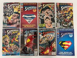 lot 131 image: Group Of Vintage Comic Books In Protective Sleeves Including Superman And More