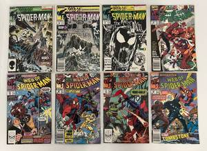 lot 150 image: Group Of Vintage Web Of Spiderman Comic Books In Protective Sleeves  Including 75 cent And More
