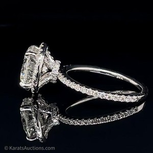 3.54 CT Diamond Halo Ring with Fancy Diamond Crown in 14k Gold $40,000 Retail VIDEO