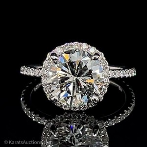 Real Moissanite 1.30Ct Round Cut Letter L V Brooch Pin 14K Yellow Gold  Plated