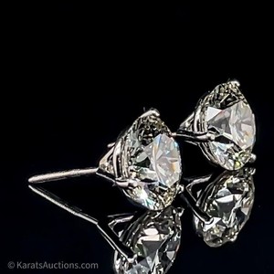 6 CT Diamond Stud Earrings in 14k White Gold $13,750 Retail VIDEO